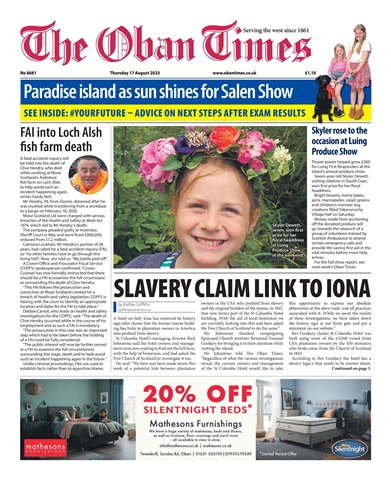 The Oban Times & Lochaber Times issue 17th August, 2023