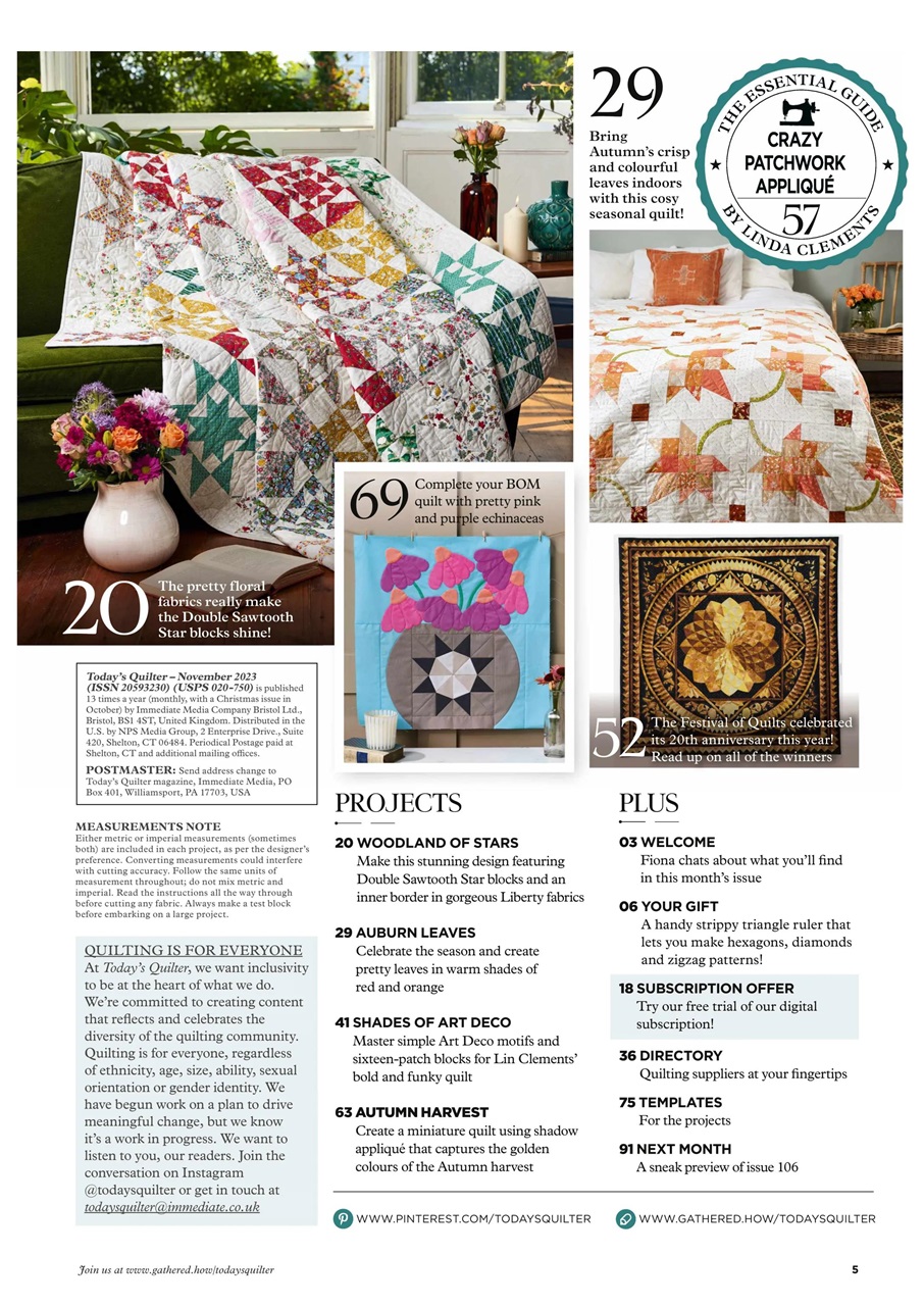 Today’s Quilter Preview Pages