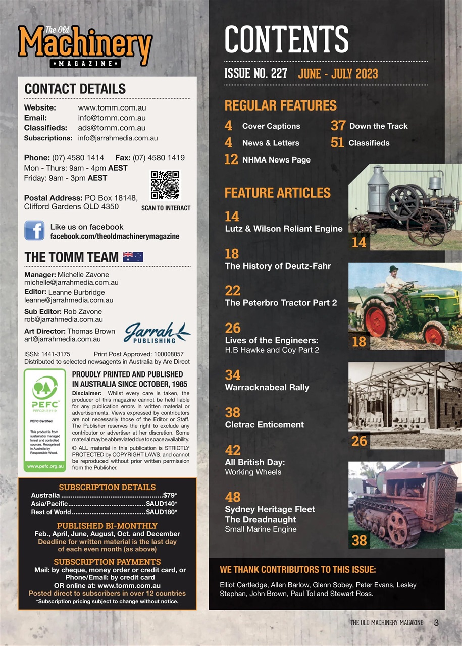 The Old Machinery Magazine Preview Pages