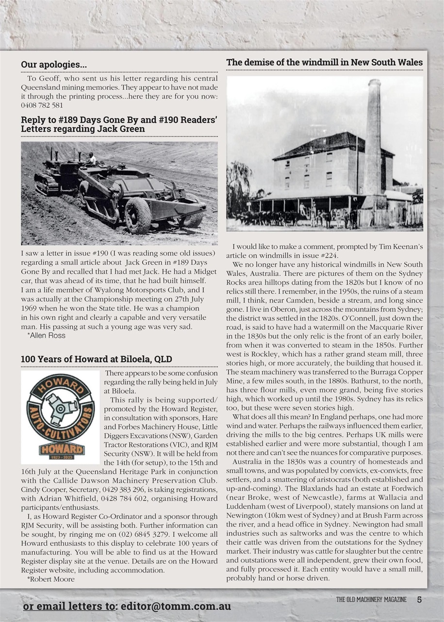 The Old Machinery Magazine Preview Pages