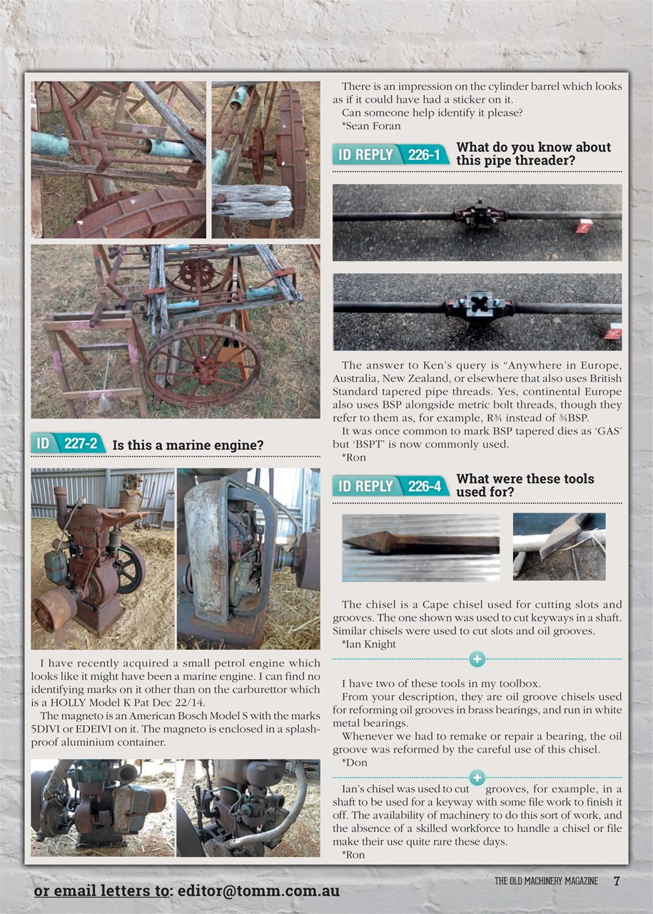 The Old Machinery Magazine Preview Pages
