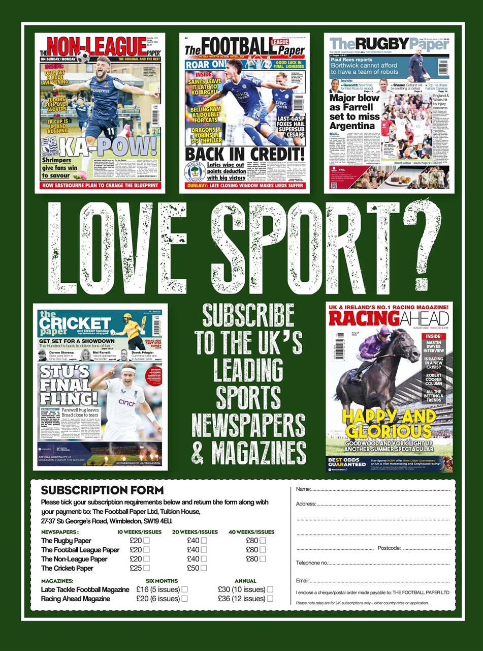 Late Tackle Football Magazine Preview Pages