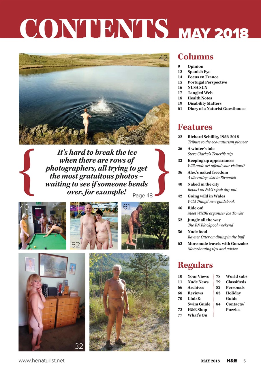 H&E Naturist Magazine - May 2018 Back Issue