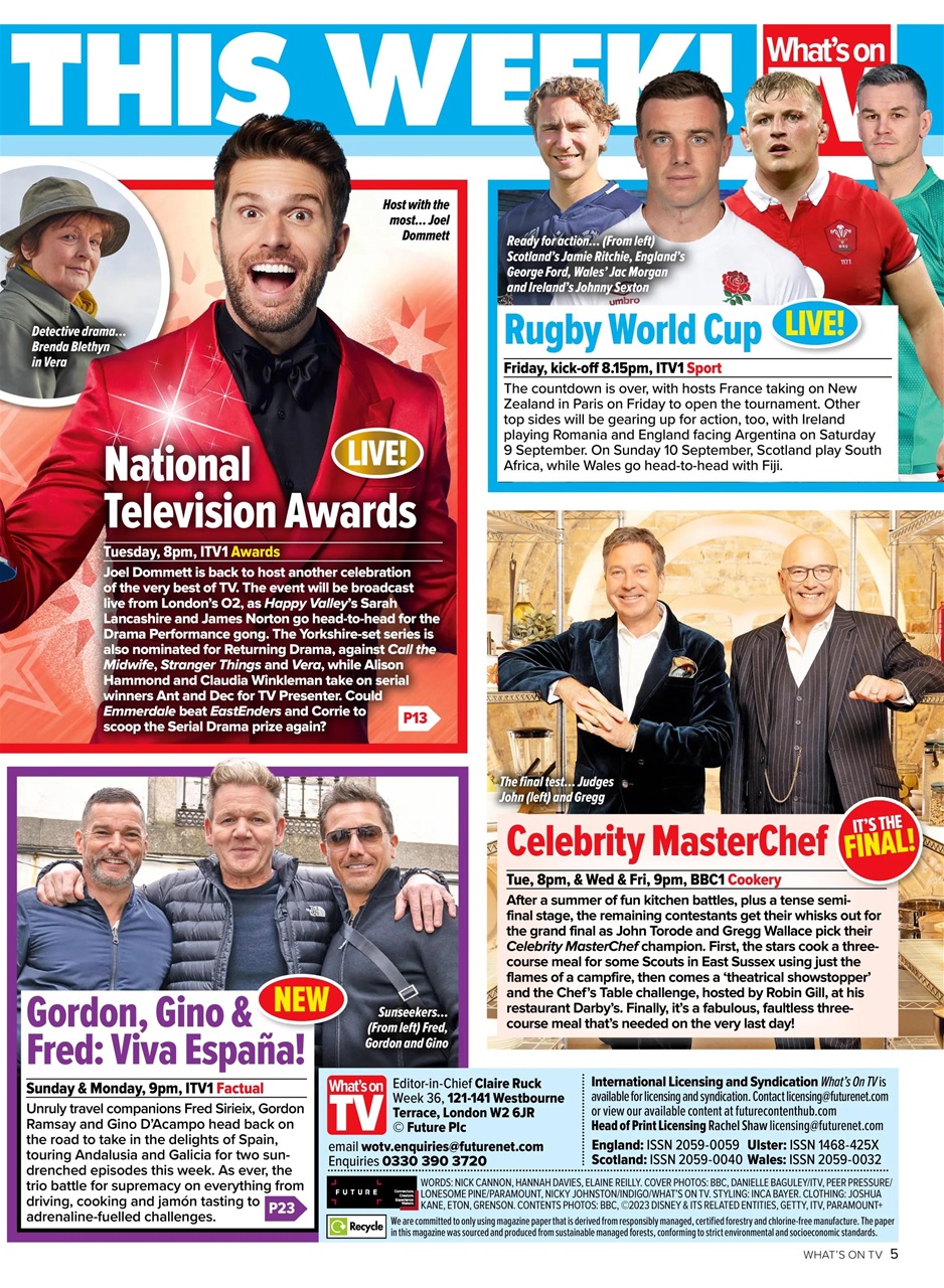 What's on TV Preview Pages