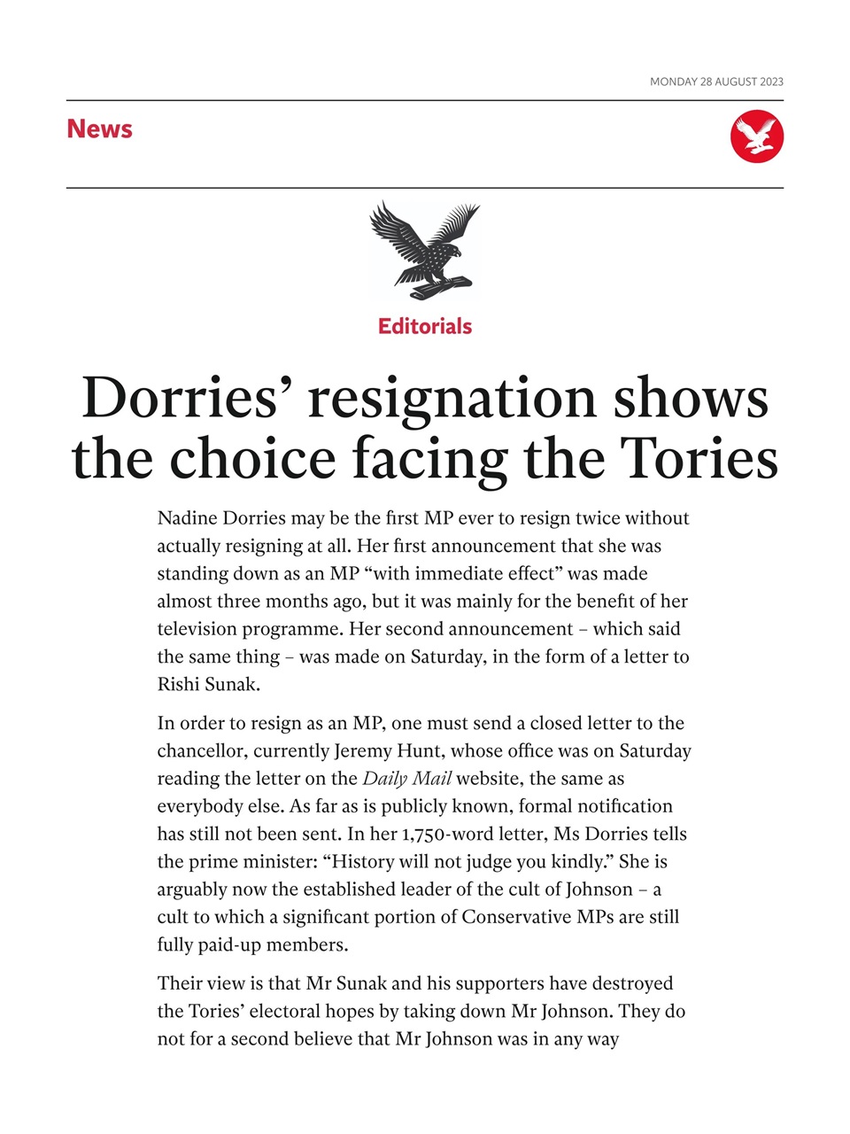 The Independent Daily Edition Newspaper Preview Pages