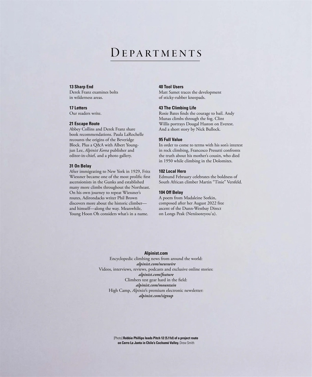 Alpinist Preview Pages