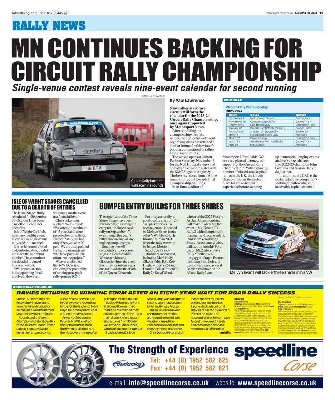 Motorsport News Preview Pages