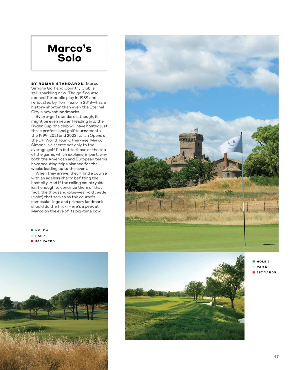 Golf Magazine Preview Pages