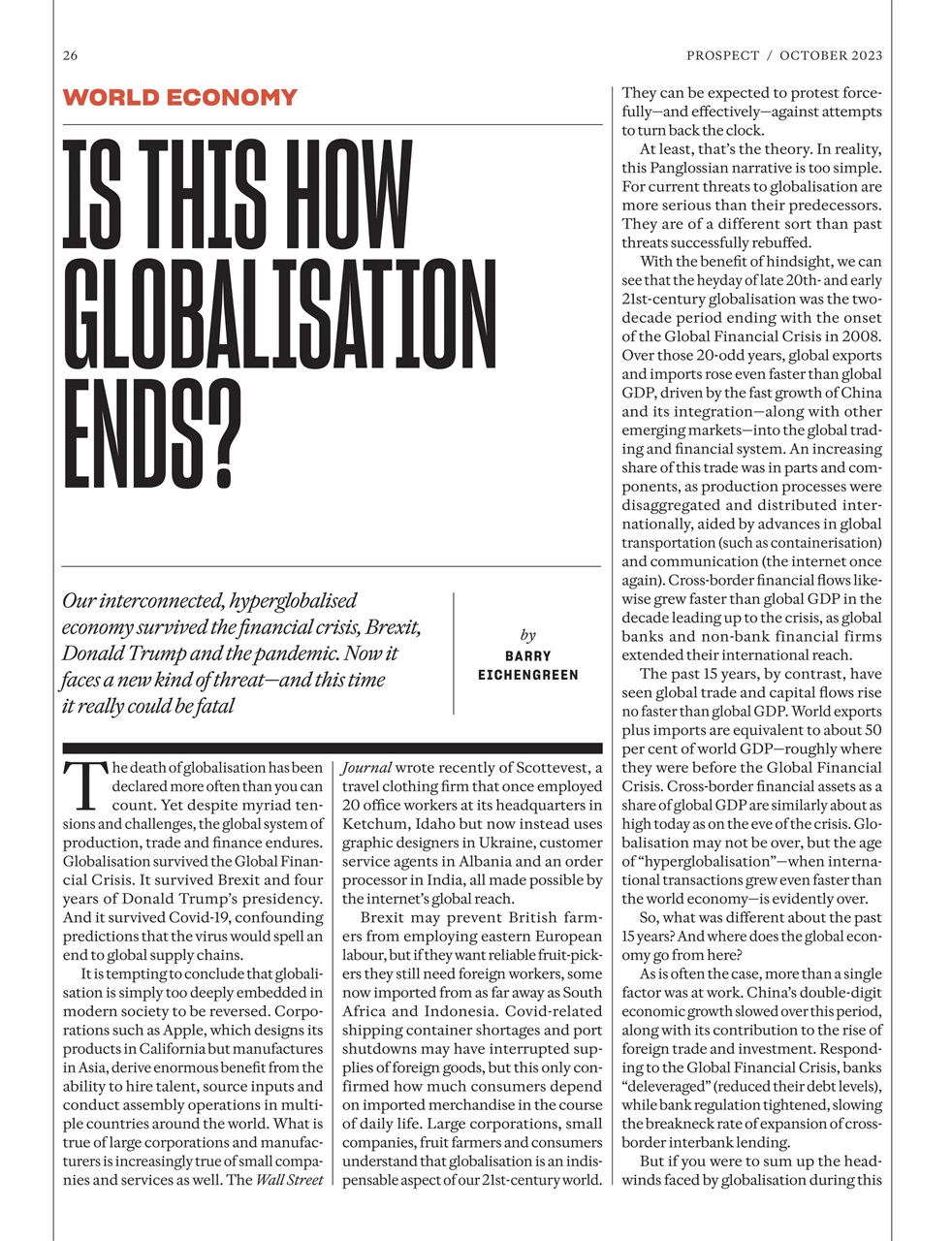 Prospect Magazine Preview Pages