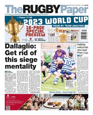 The Rugby Paper issue 3rd September 2023