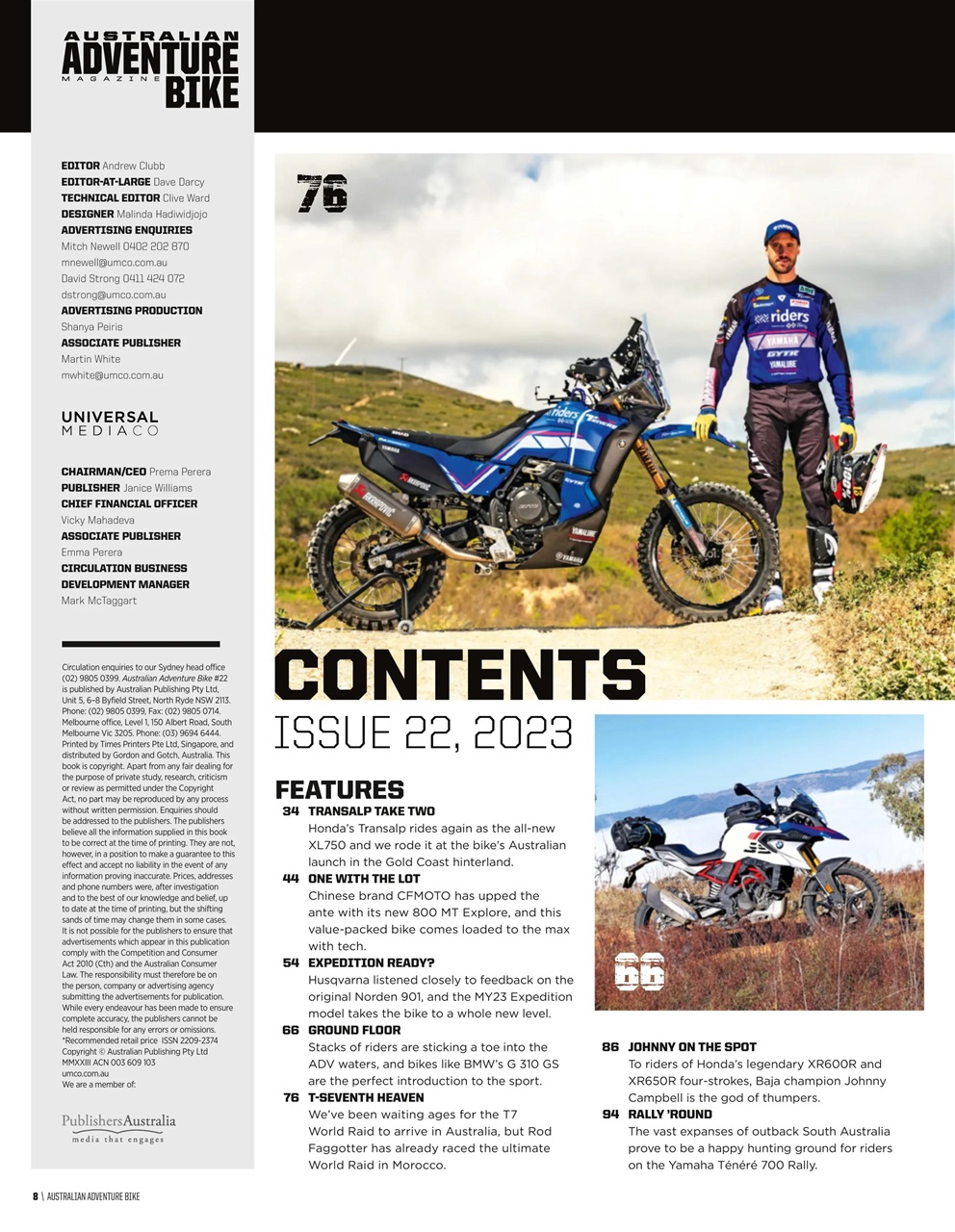 Australian Adventure Bike Preview Pages