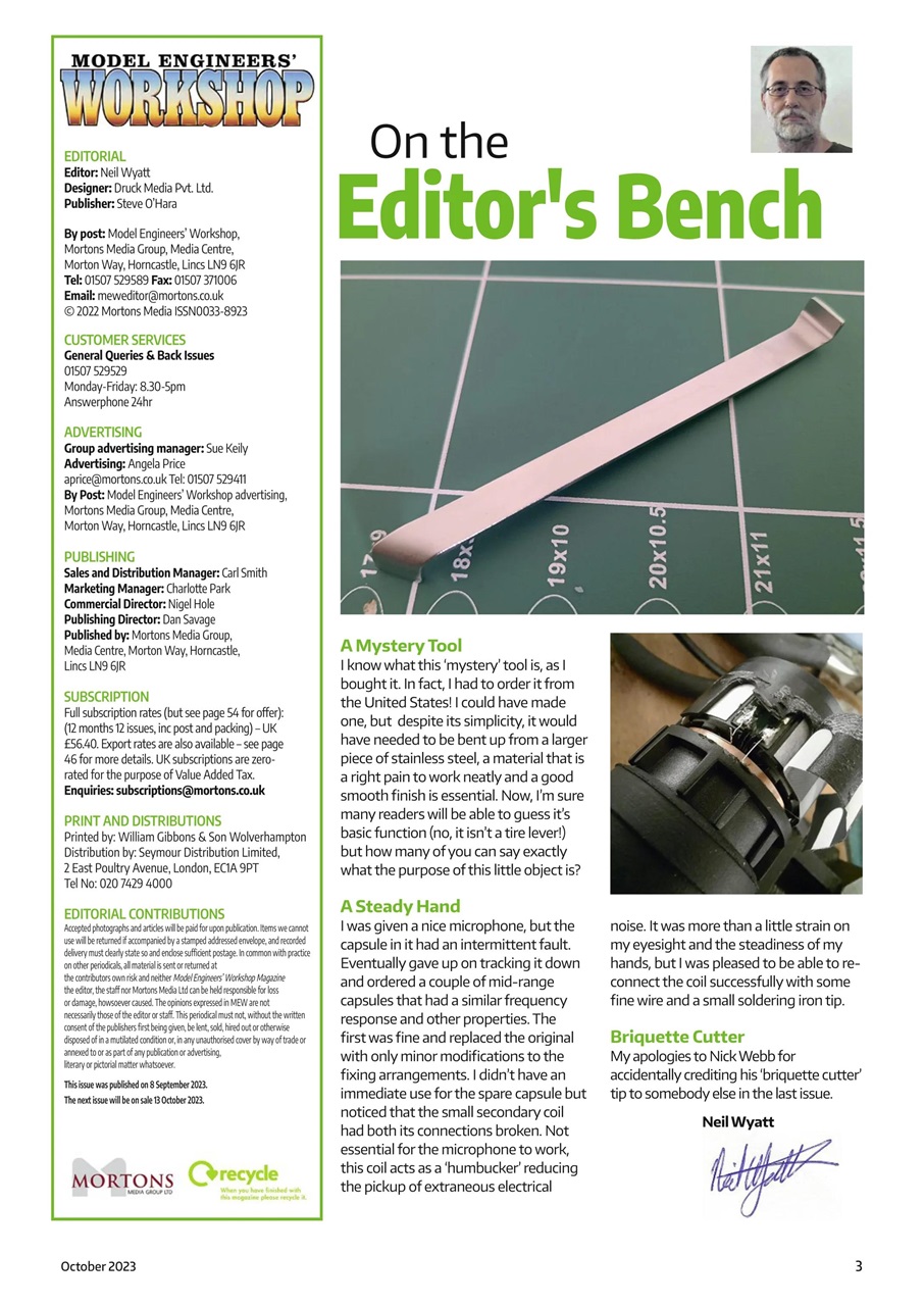 Model Engineer & Workshop Magazine Preview Pages