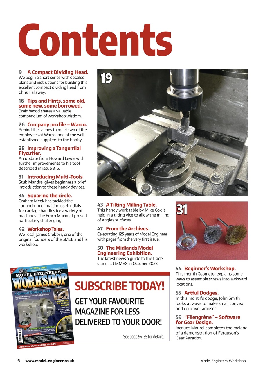 Model Engineer & Workshop Magazine Preview Pages