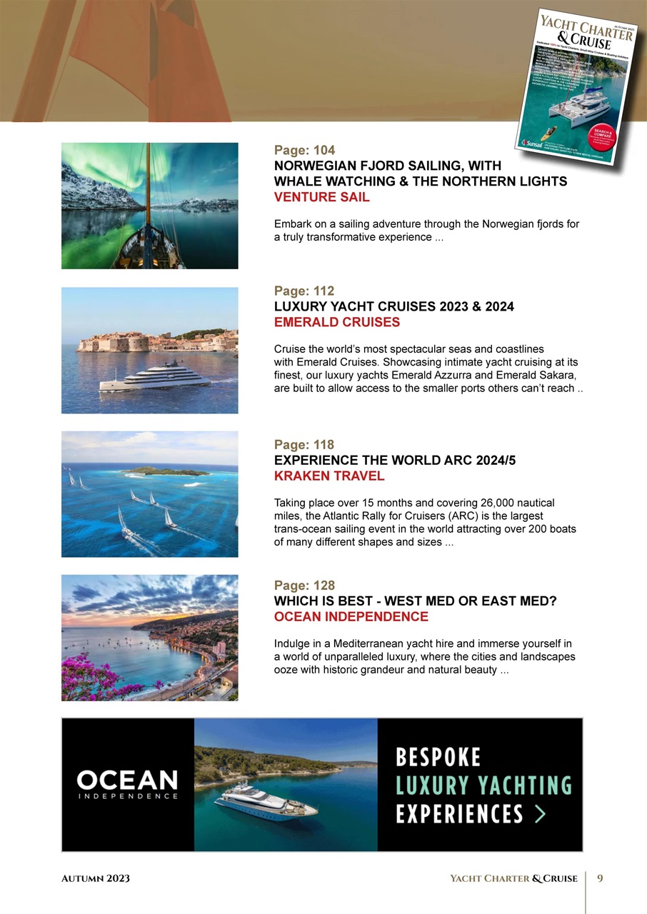Yacht Charter & Cruise Preview Pages