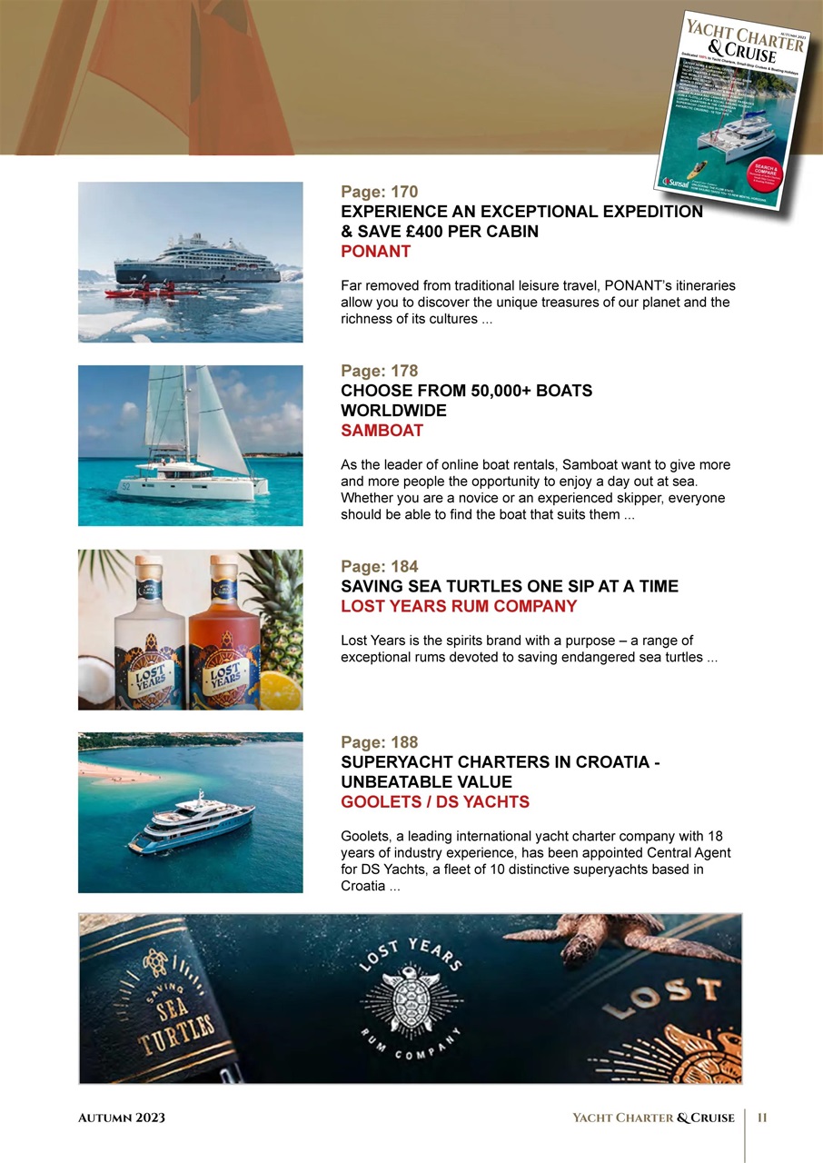 Yacht Charter & Cruise Preview Pages