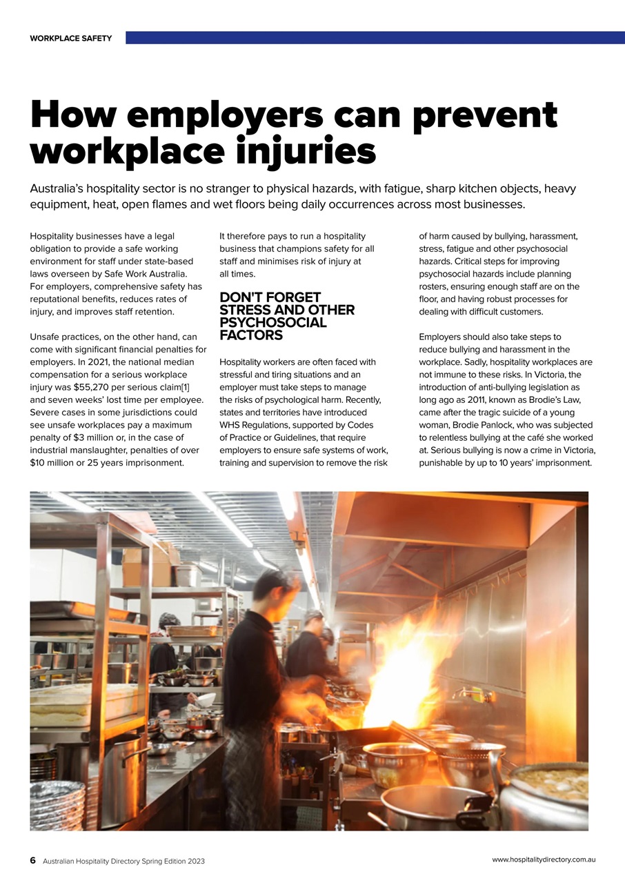 Australian Hospitality Directory Preview Pages