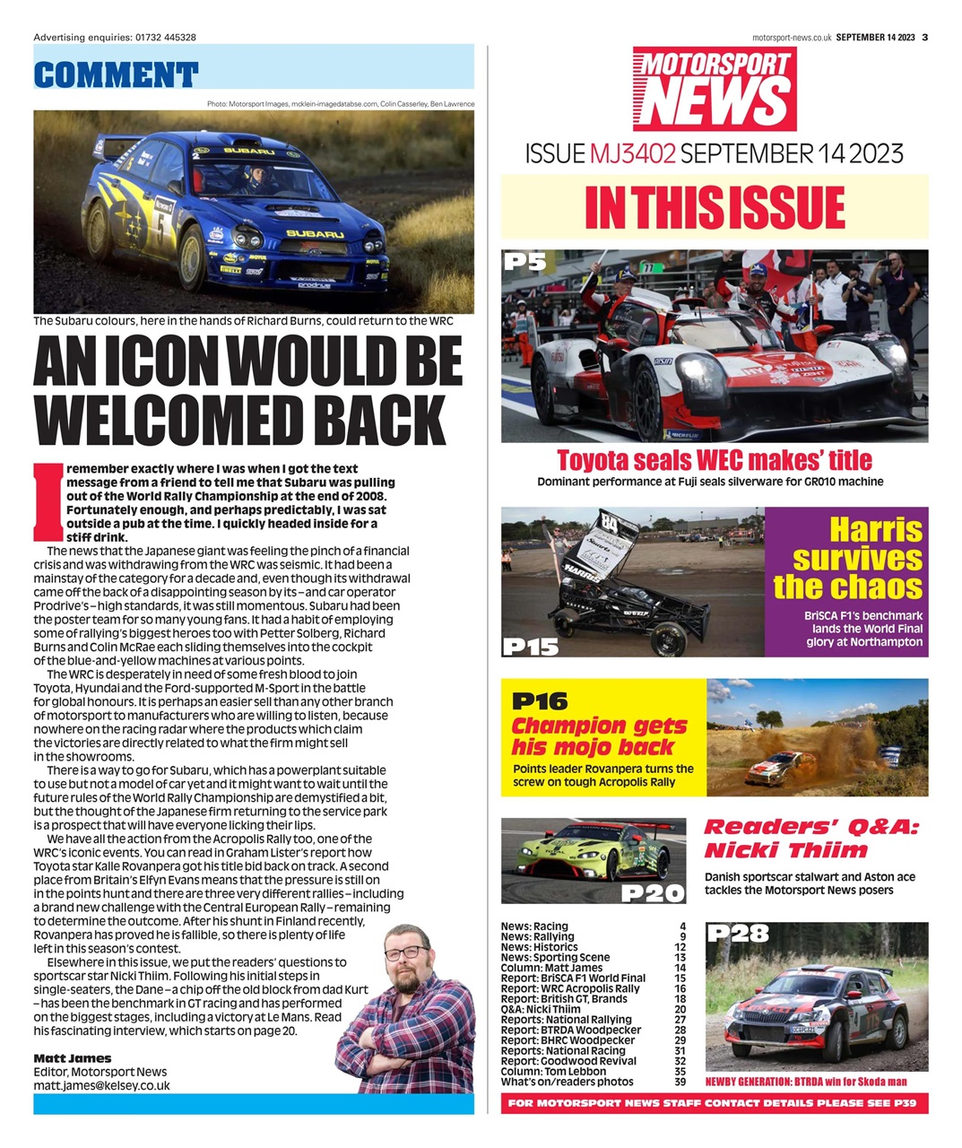 Motorsport News Preview Pages