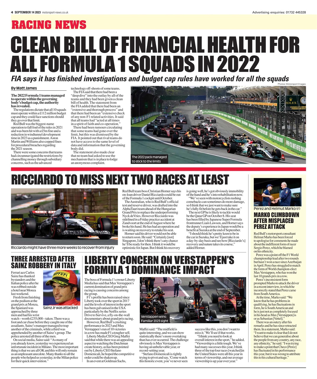 Motorsport News Preview Pages