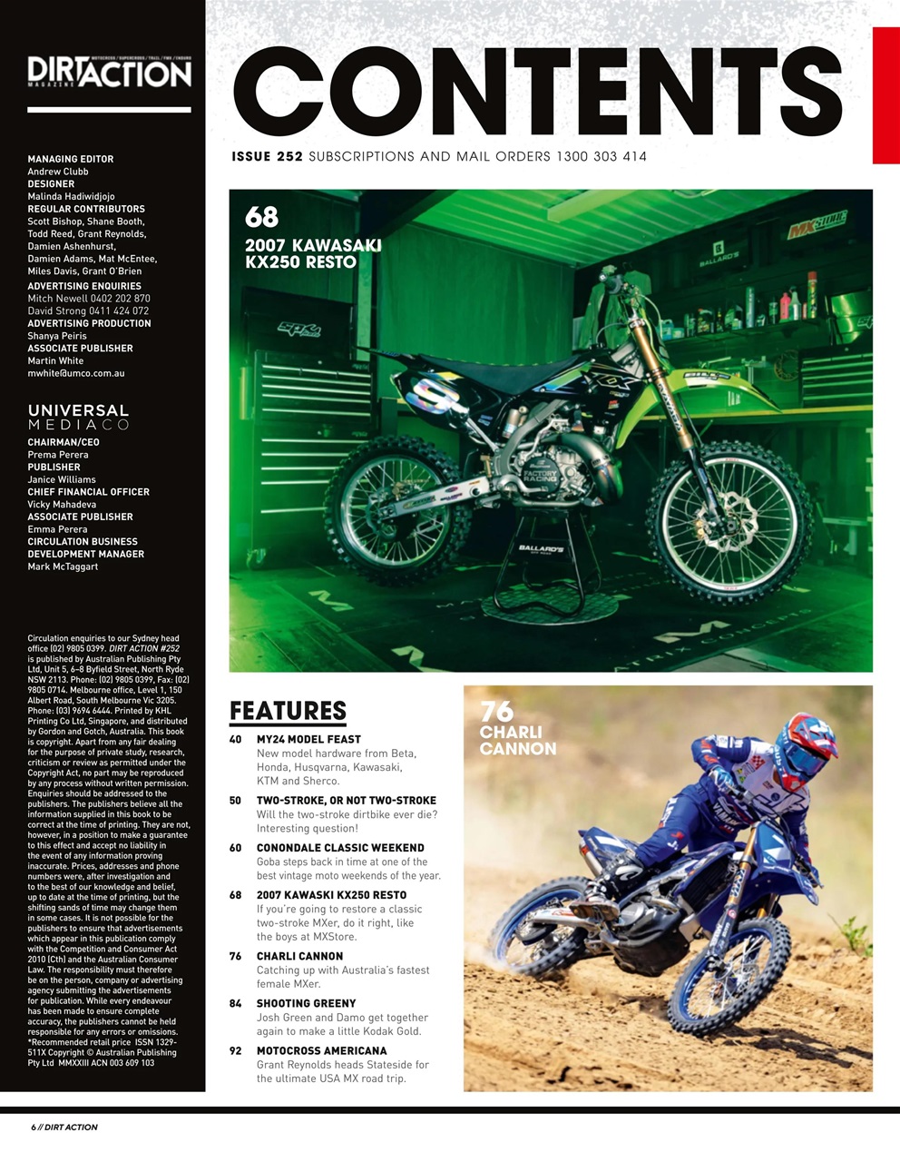 Dirt Action Preview Pages