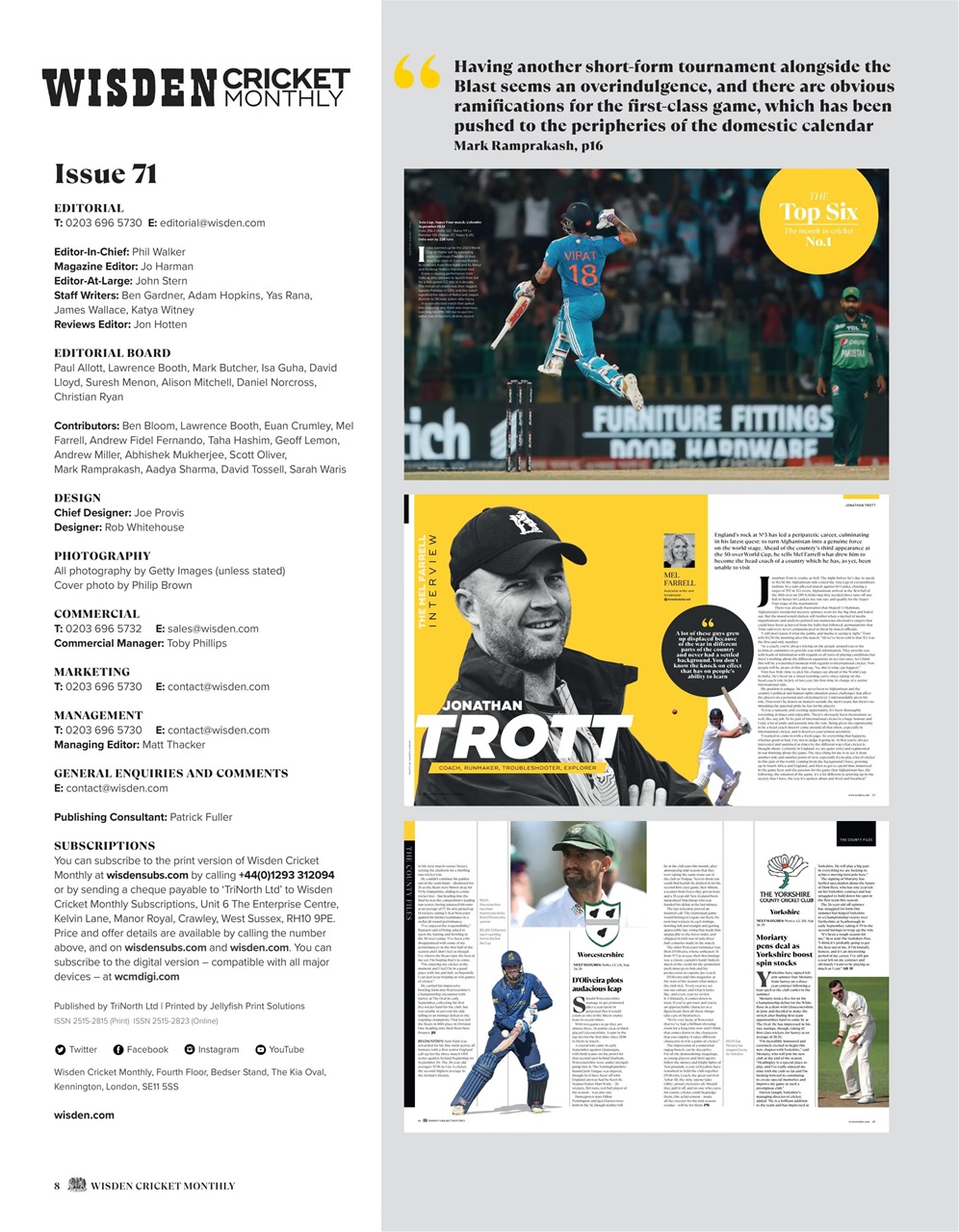 Wisden Cricket Monthly Preview Pages