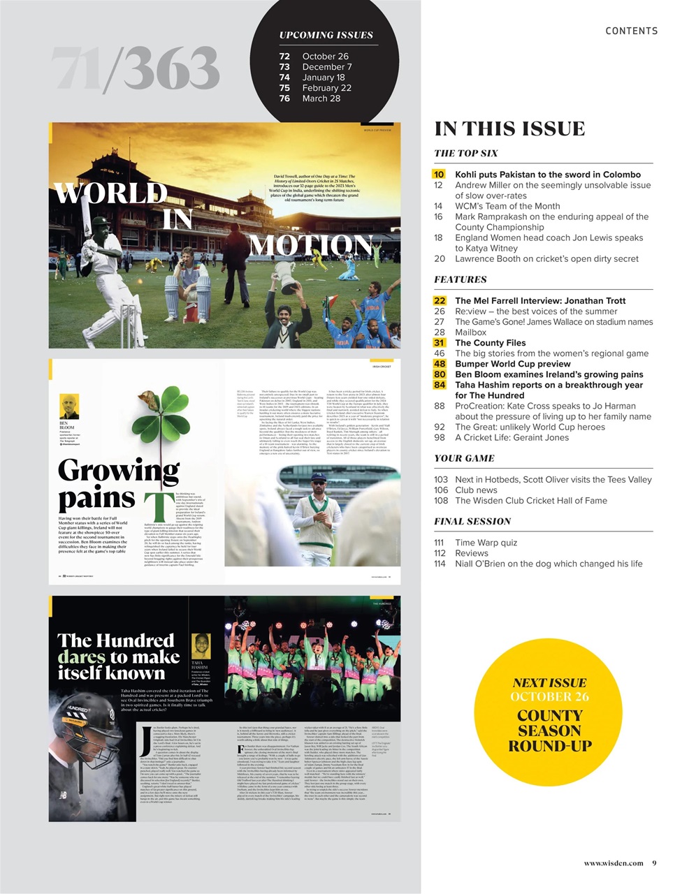 Wisden Cricket Monthly Preview Pages