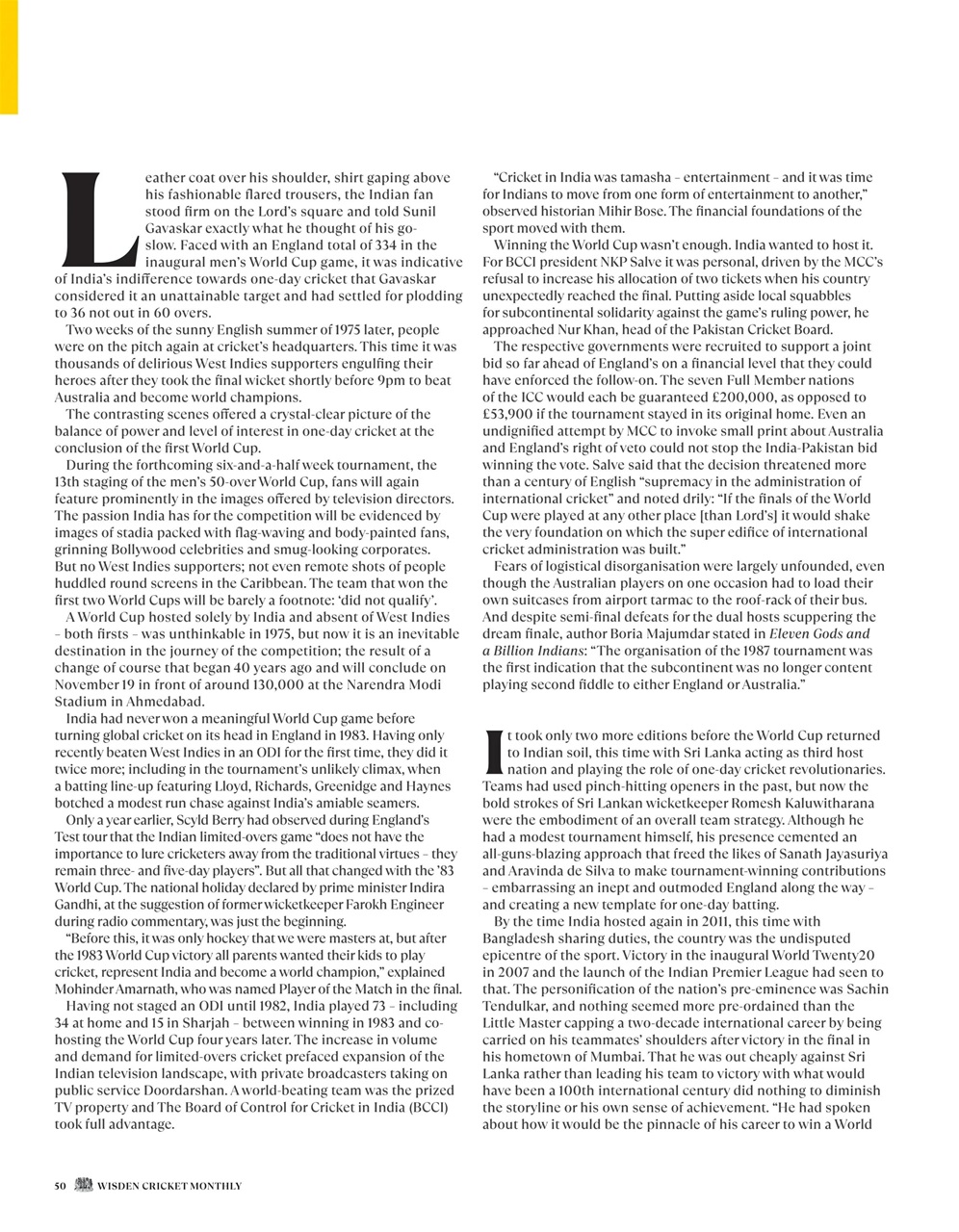 Wisden Cricket Monthly Preview Pages
