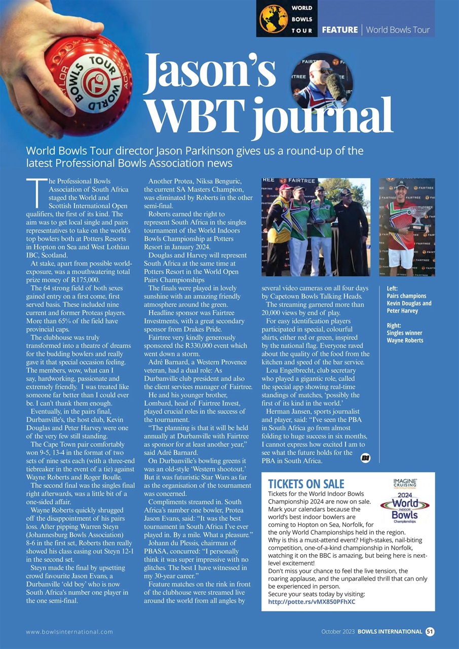 Bowls International Preview Pages