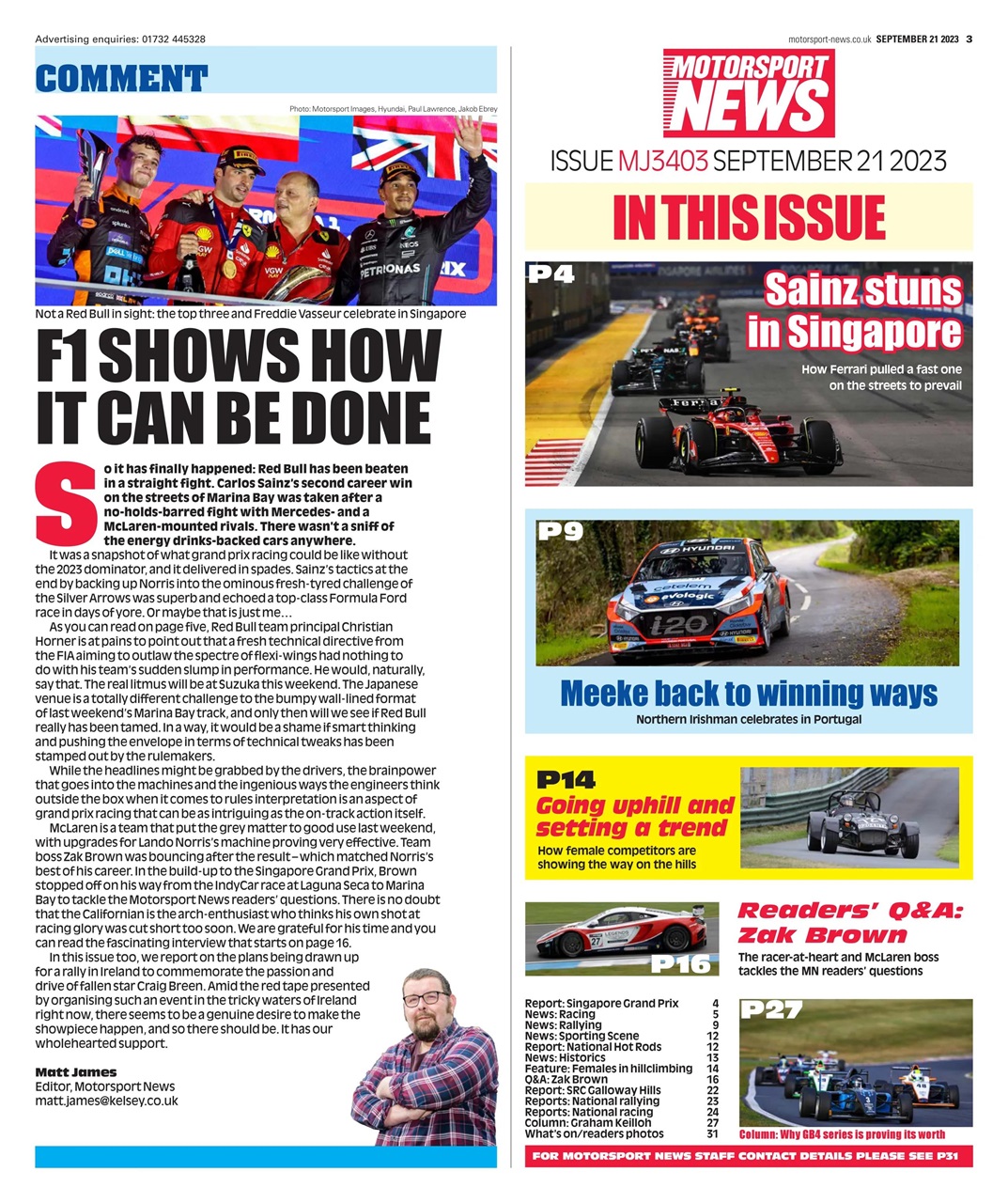 Motorsport News Preview Pages