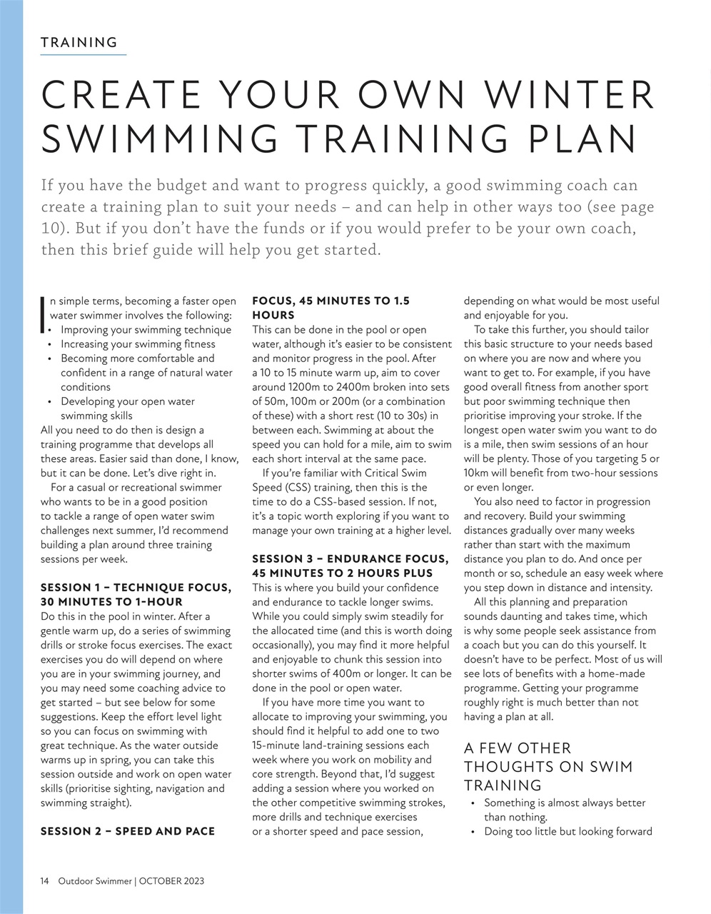 Outdoor Swimmer Preview Pages