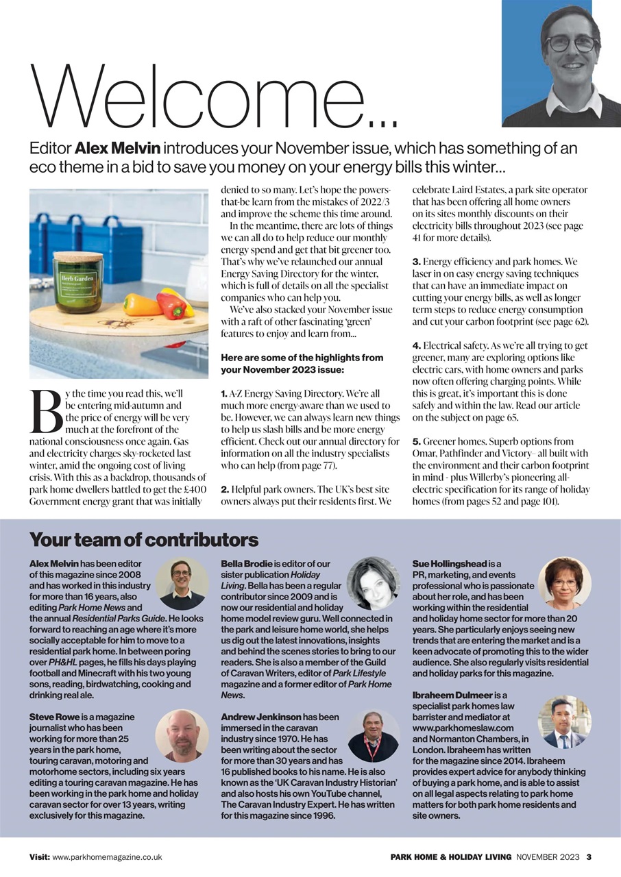 Park Home & Holiday Living Preview Pages