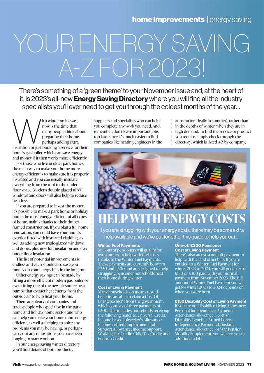 Park Home & Holiday Living Preview Pages