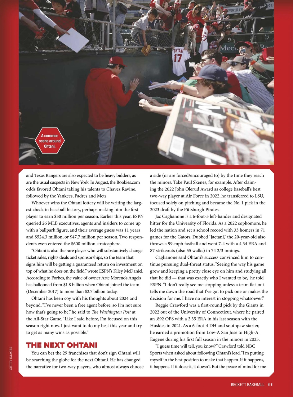 Beckett Baseball Magazine Preview Pages