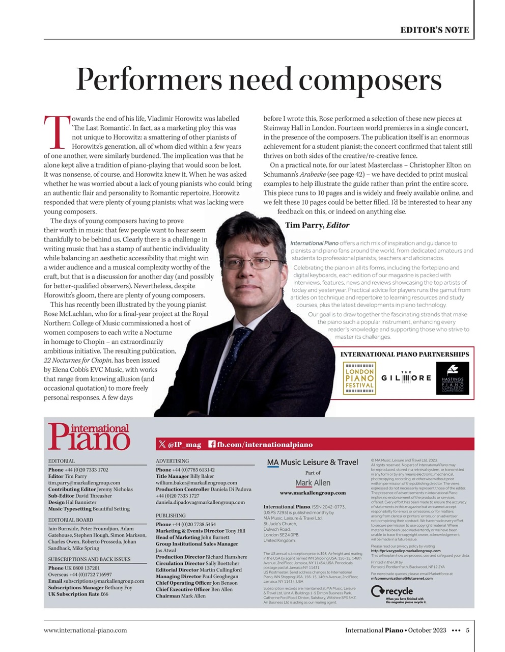 International Piano Preview Pages