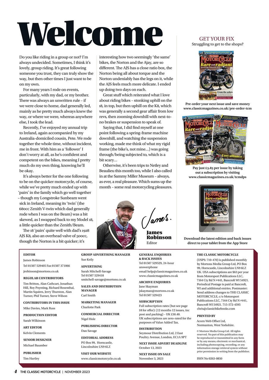 The Classic MotorCycle Preview Pages