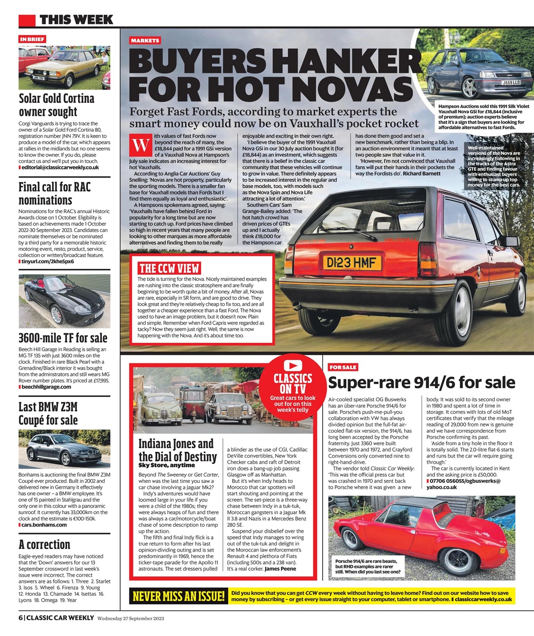 Classic Car Weekly Preview Pages
