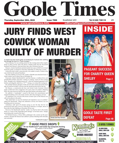 Goole Times issue September 28th 2023