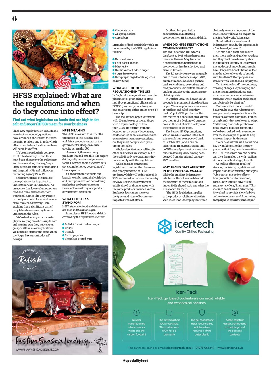 Speciality Food Preview Pages