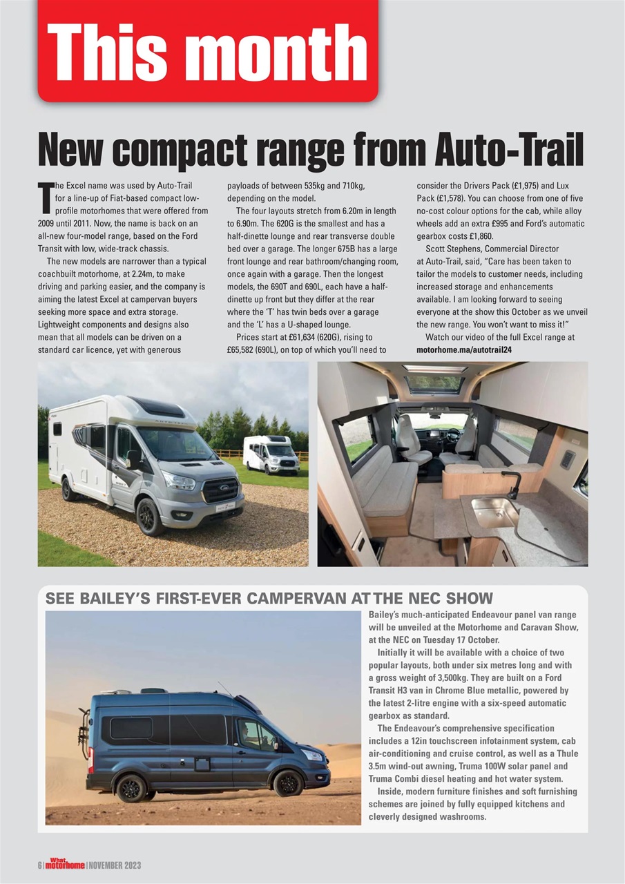What Motorhome magazine Preview Pages