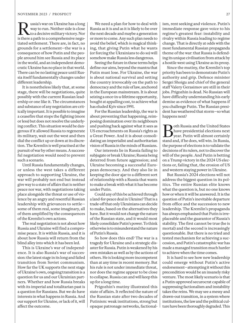 Prospect Magazine Preview Pages