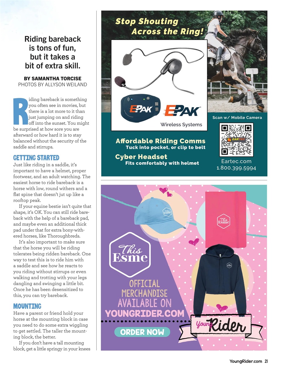 Young Rider Magazine Preview Pages