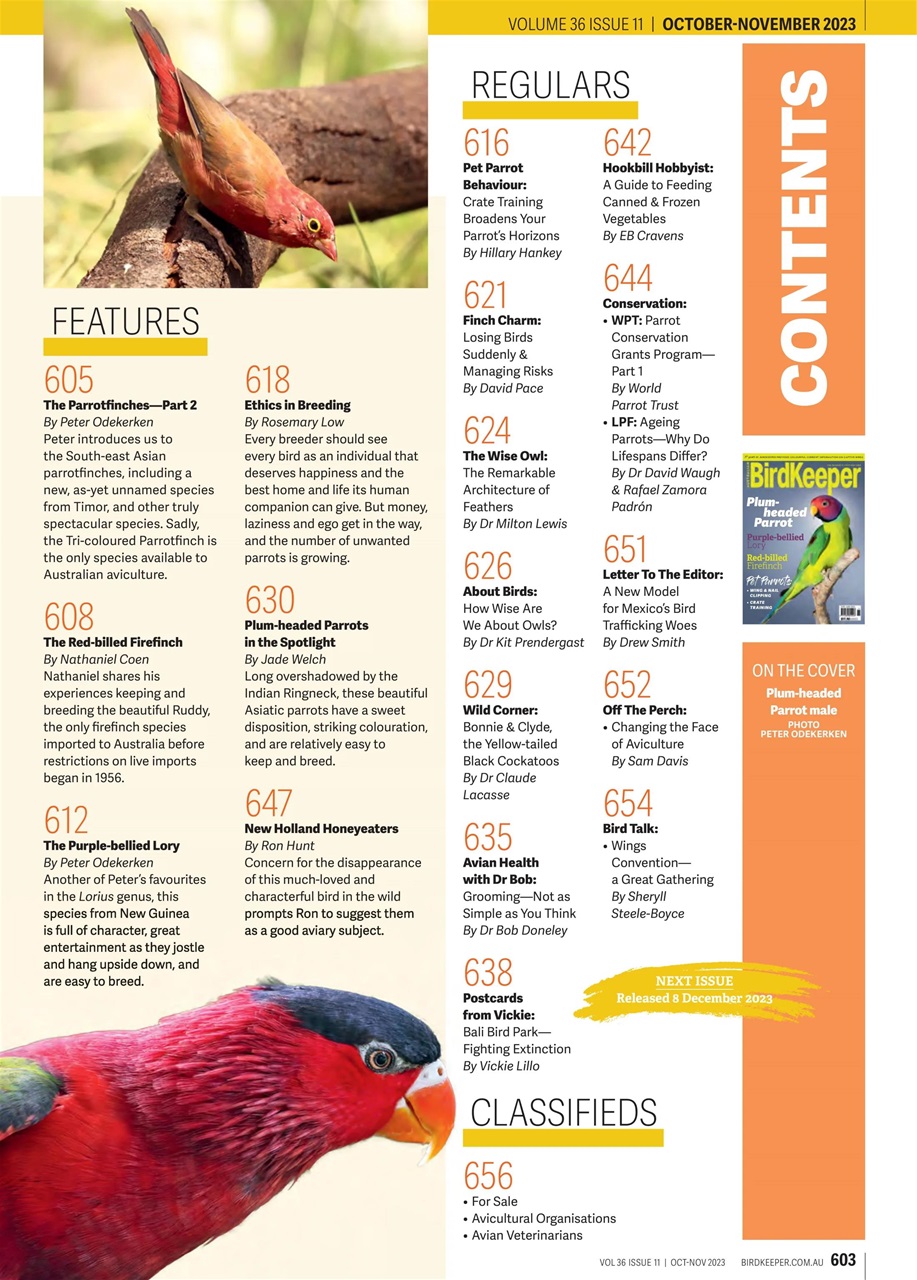 Australian Birdkeeper Magazine Preview Pages