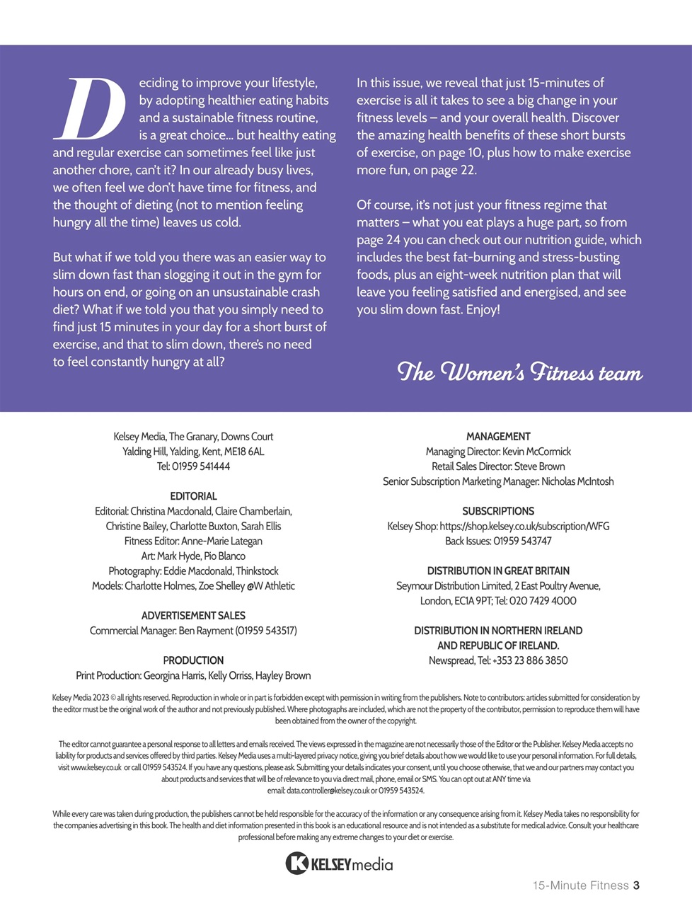 Women’s Fitness Preview Pages