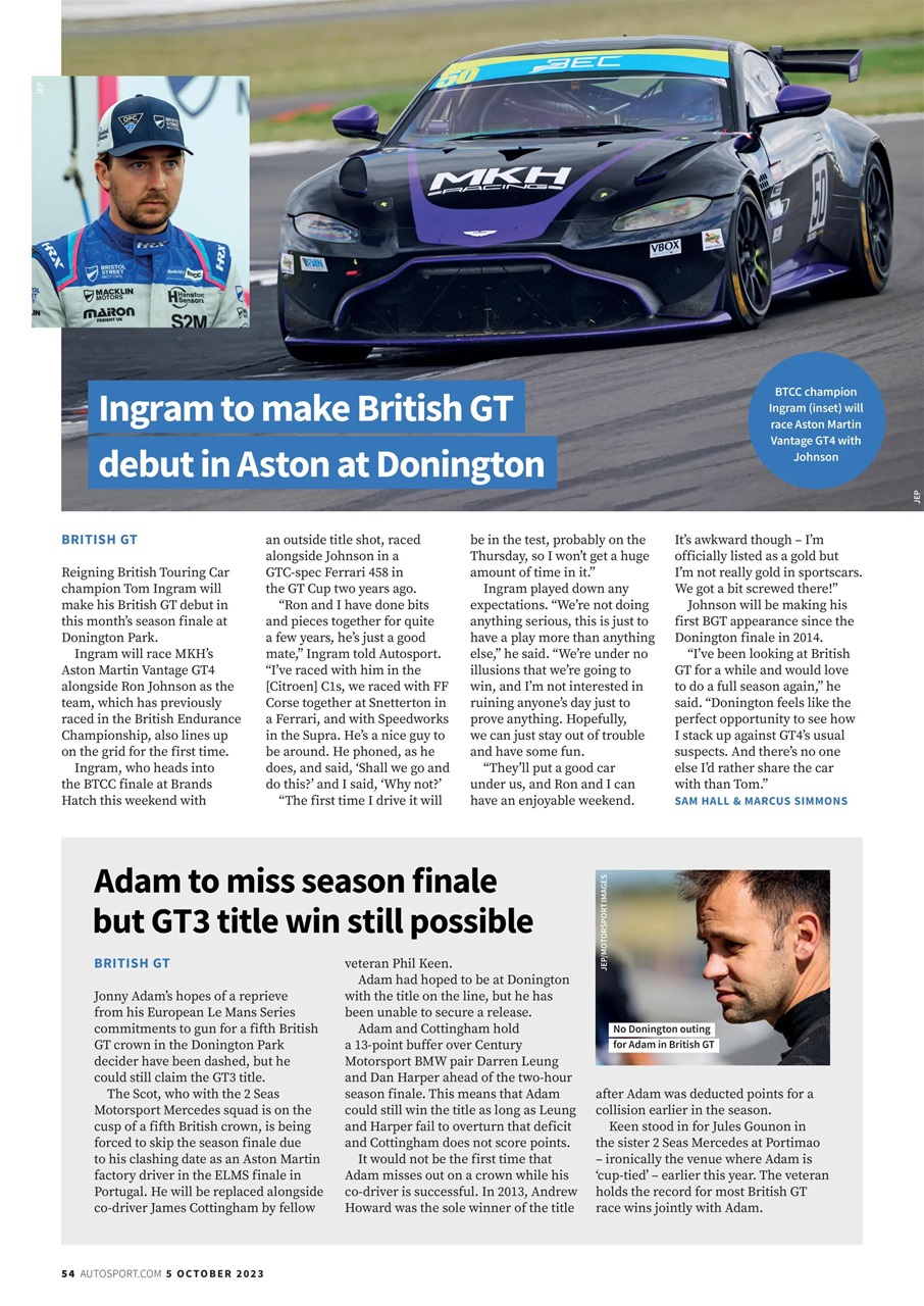 Autosport Preview Pages