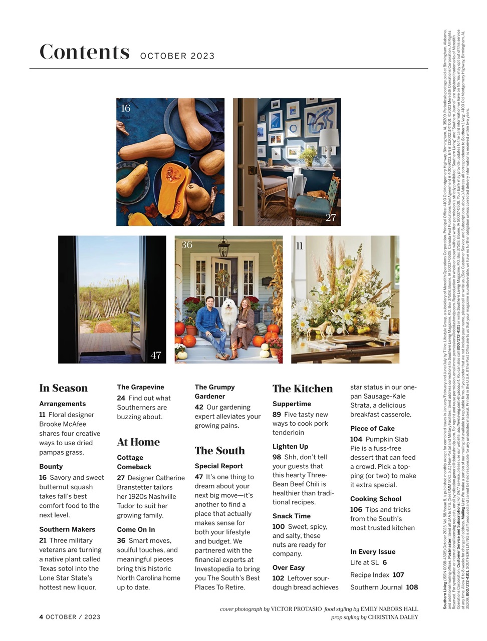 Southern Living Magazine October 2023 Back Issue