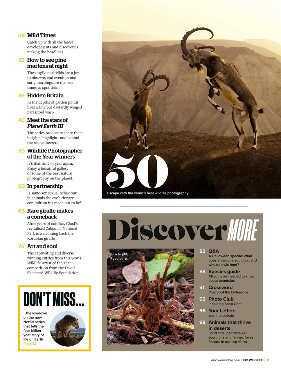 BBC Wildlife Magazine Preview Pages