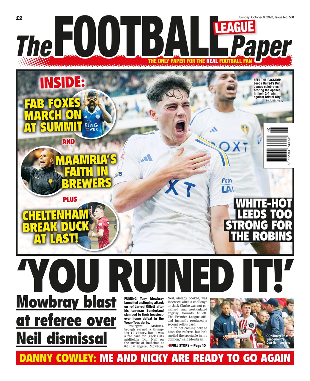 The Football League Paper Preview Pages