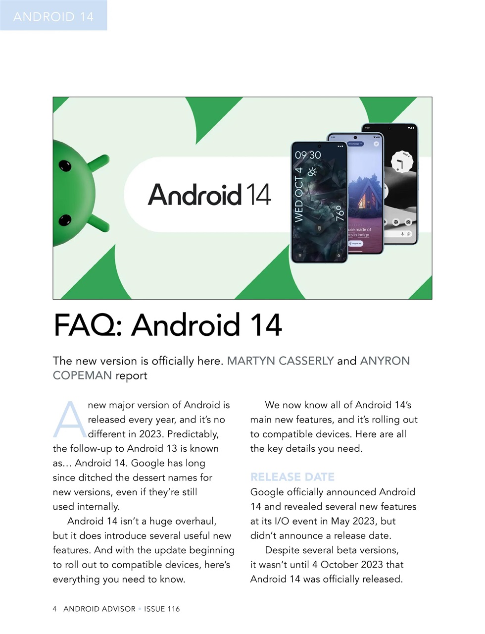 Android Advisor Preview Pages