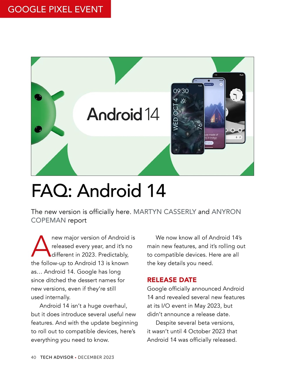 Tech Advisor Preview Pages