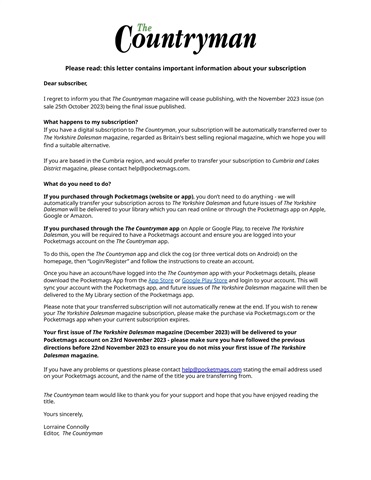 The Countryman issue Important Notice