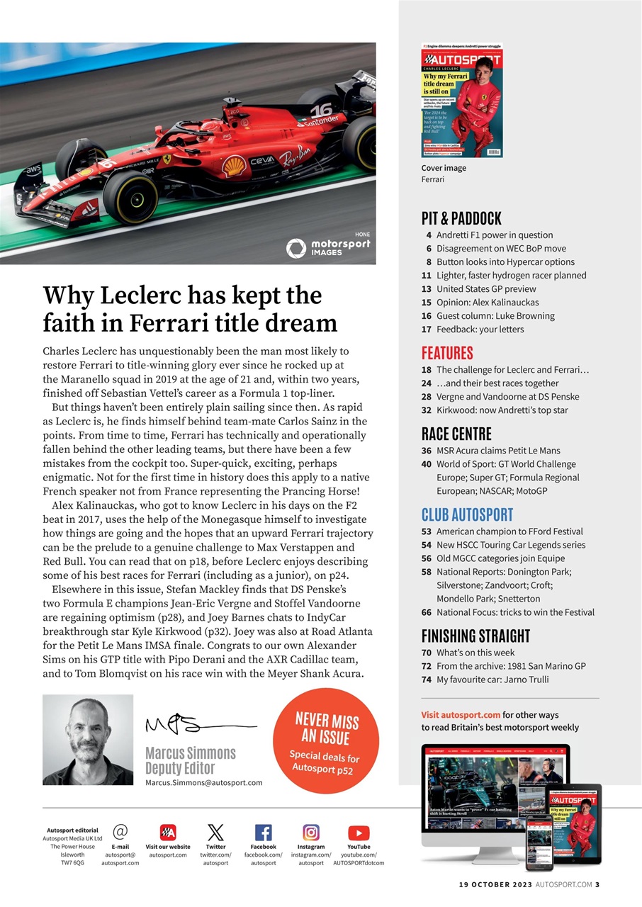 Autosport Preview Pages
